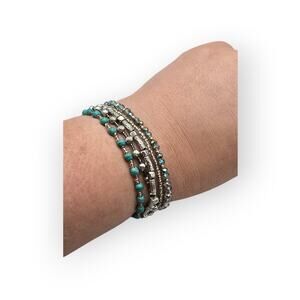 Boho Multi Strand Turquoise Southwestern Bracelet Magnetic Clasp